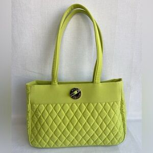 Vera Bradley Toggle Tote Key Lime Green Quilted Shoulder Bag Purse